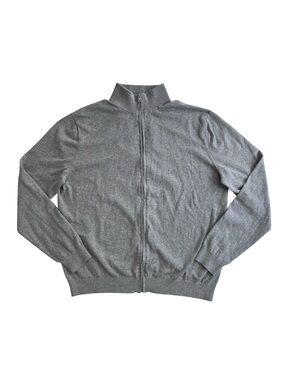 Mango Men's Full-Zip Sweater in Gray